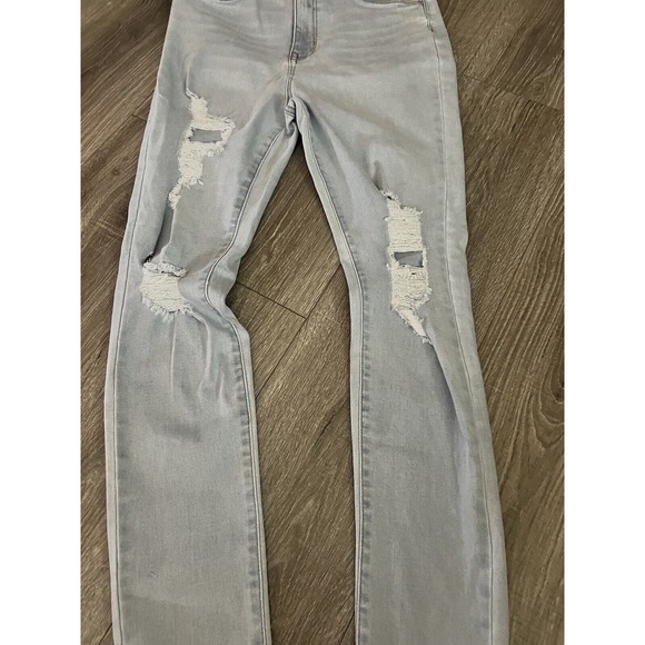 Colombia Refuge Denim Jeans Ultra High Curvy Jr Size 11 Lightwash Distressed - Picture 2 of 16